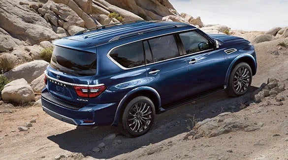 2023 Nissan Armada ascending off road hill illustrating body-on-frame construction. | Dutch Miller Nissan Of Bristol in Bristol TN