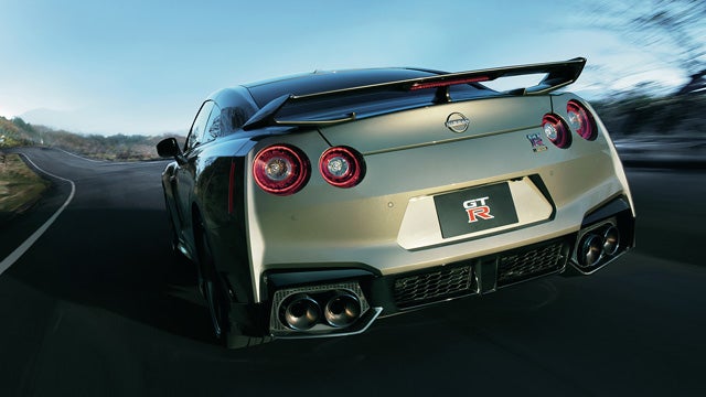2024 Nissan GT-R seen from behind driving through a tunnel | Dutch Miller Nissan Of Bristol in Bristol TN